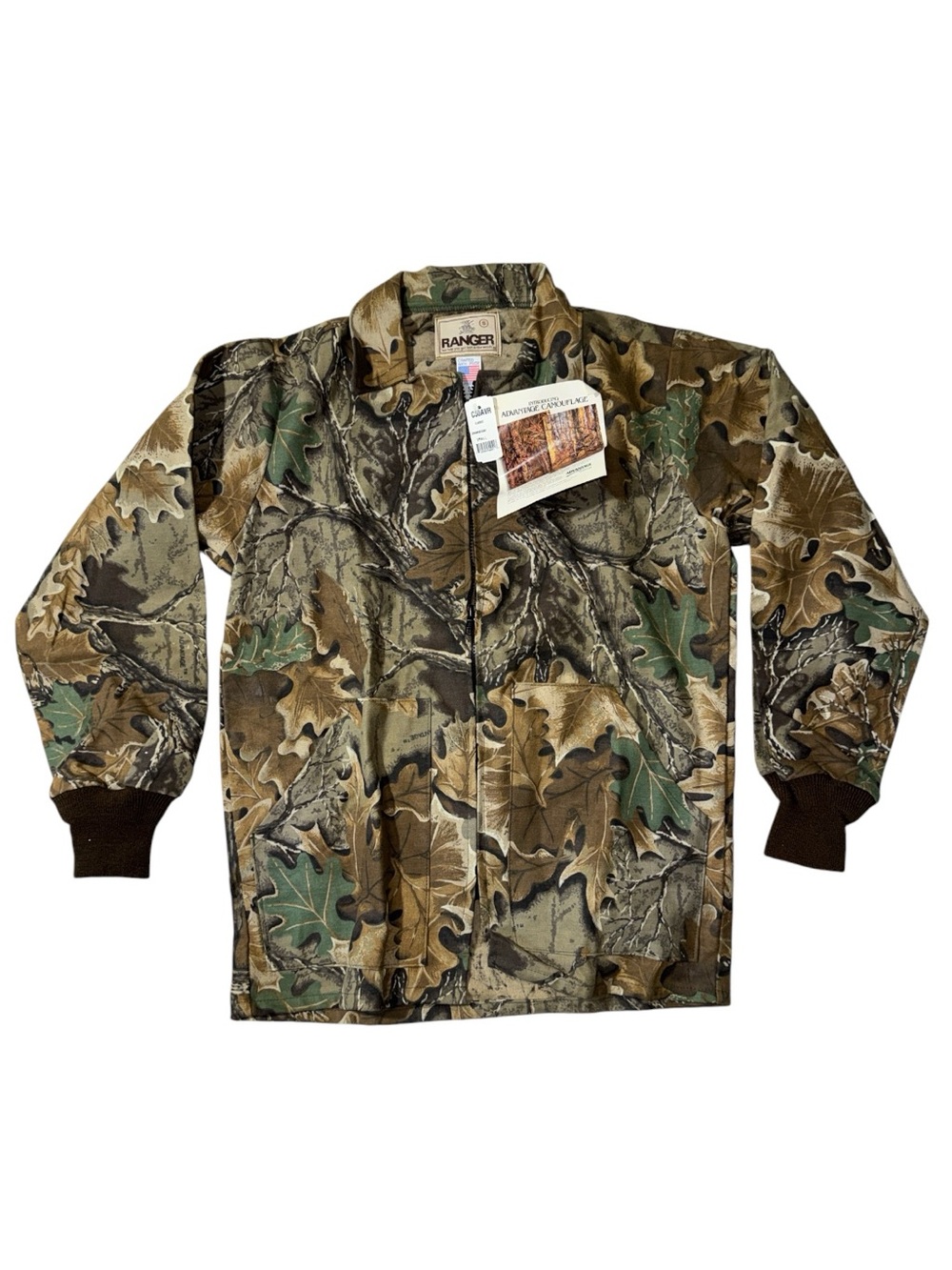 DEADSTOCK Ranger mens S Small green camouflage zip chamois coat brand new NWT